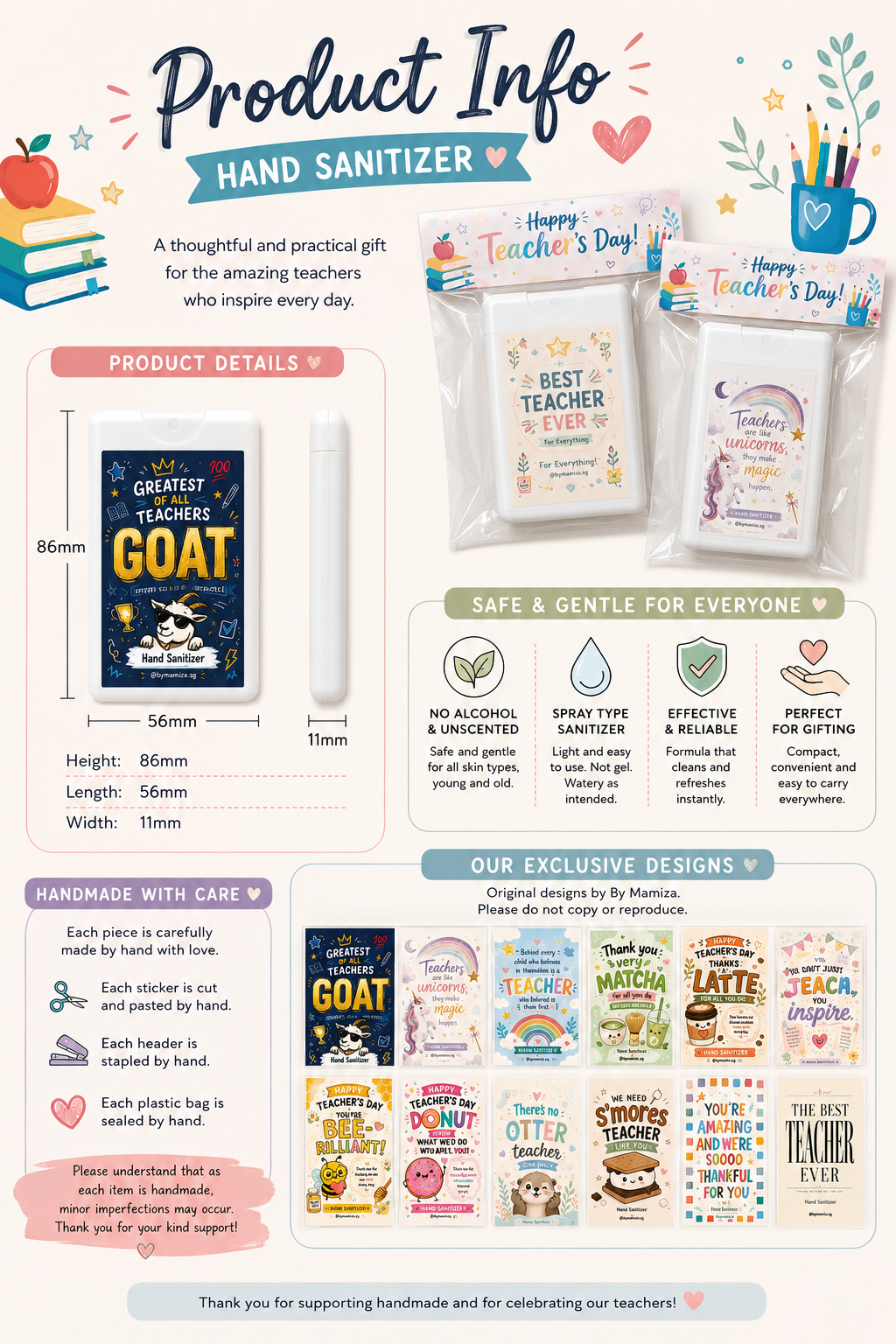 Teacher's Day Designs - Pocket Hand Sanitizer