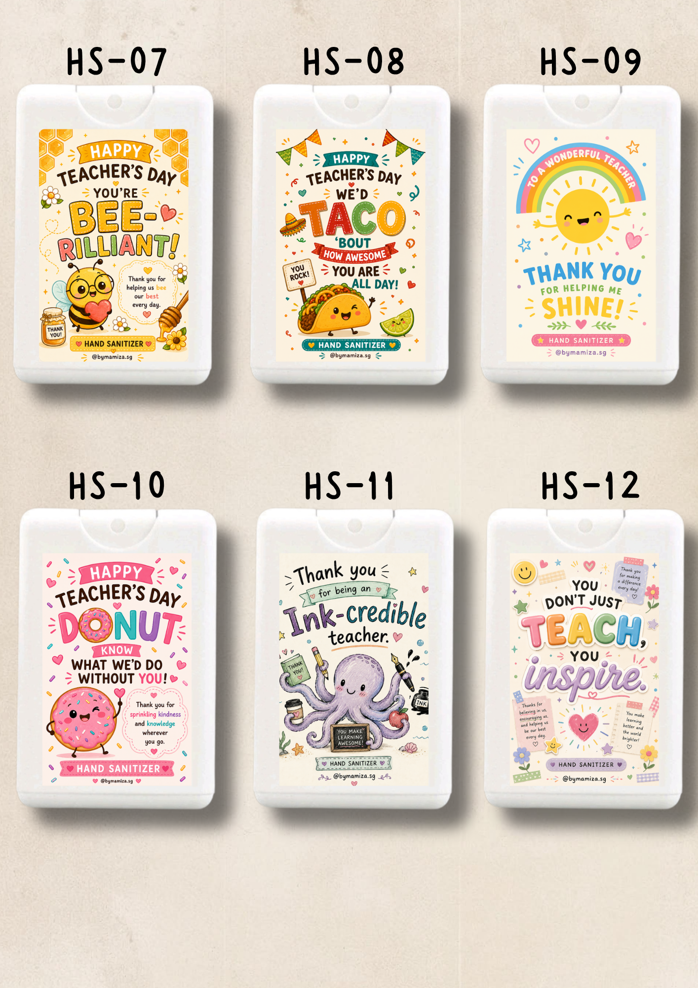 Teacher's Day Designs - Pocket Hand Sanitizer