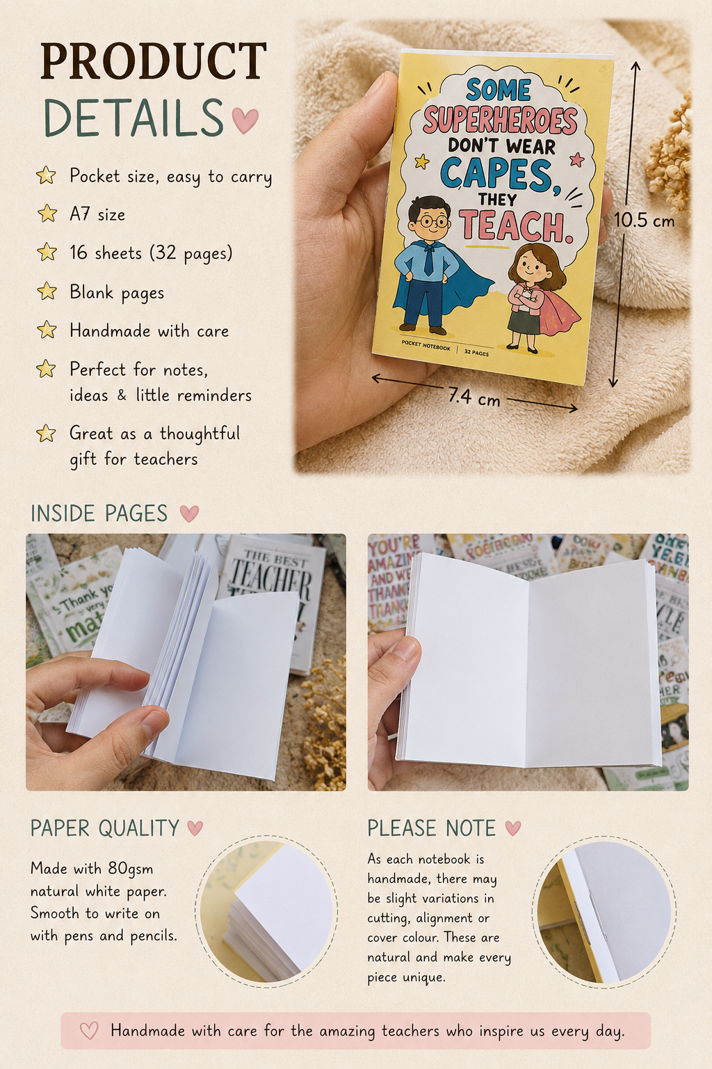 Teacher’s Day Pocket Notebook (A7 size)